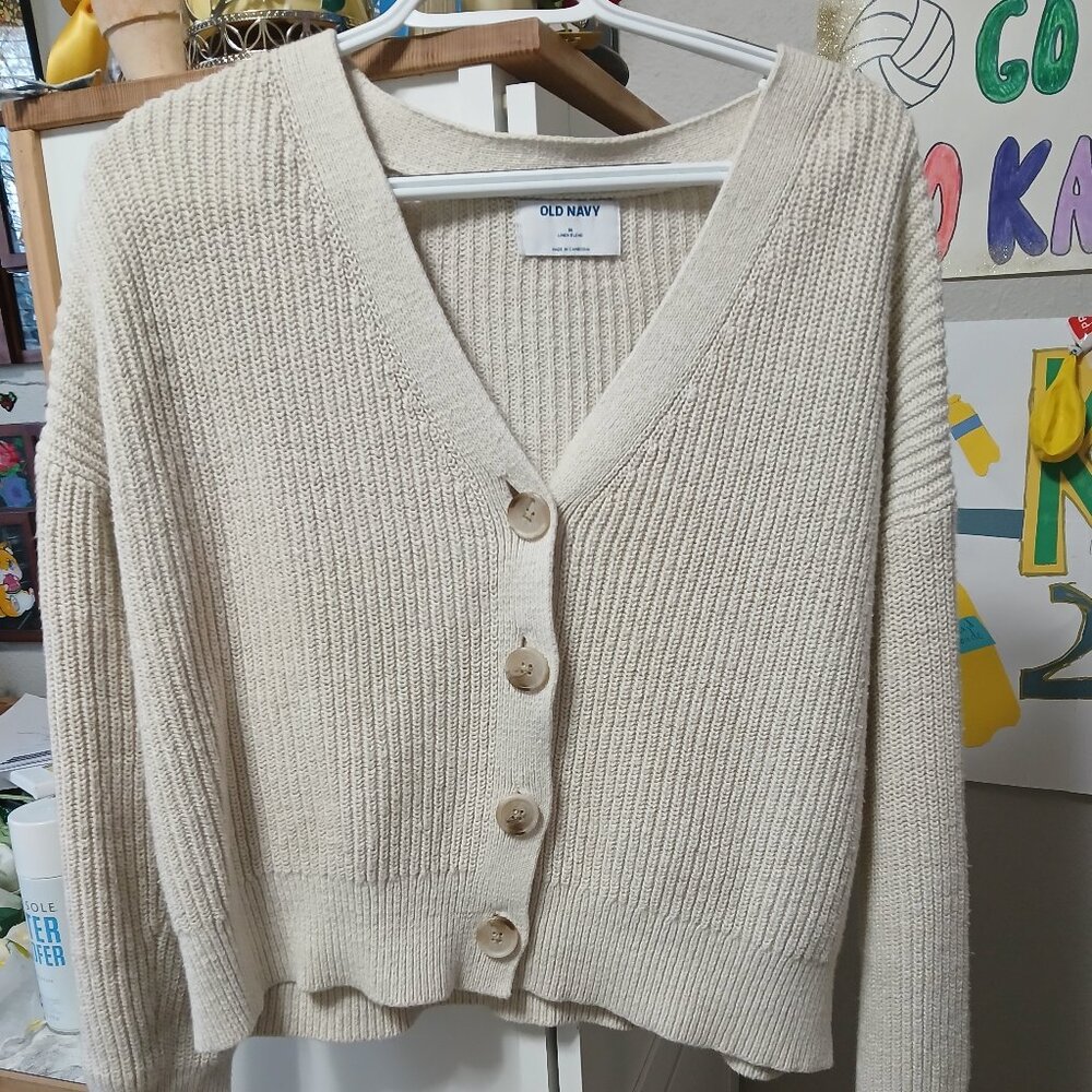 Tan/Beige button sweater